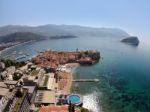 Aerial View Of Old Town  Budva, Montenegro Stock Photo