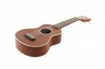 Small Guitar (ukulele) Focus Body On White Background Stock Photo