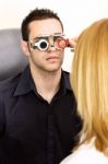 Trial Frame For Eye Testing Stock Photo