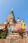 Buddha Statue And Ancient Pagoda Stock Photo