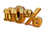 3d Gold 100 Hundred Percent Discount Sign Stock Photo