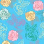 Seamless Pattern Of  Roses Flower Stock Photo