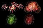 Fireworks Light Up In The Sky, Dazzling Scene Stock Photo