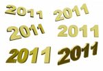 2011 Gold 3D Stock Photo