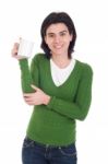 Woman Holding Mug Stock Photo