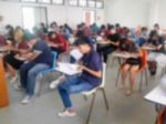 Blur School Or University Students Writing Answer Stock Photo