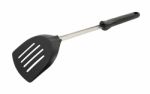 Black Plastic Spatula Invert On White Background Stock Photo