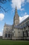 Exterior View Of Salisbury Cathedral Stock Photo