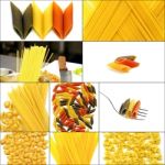 Various Type Of Italian Pasta Collage Stock Photo