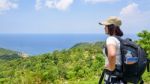 Women Tourist On Viewpoint At Koh Tao Stock Photo