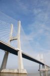 Vasco Da Gama Bridge In Lisbon, Portugal Stock Photo