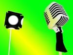 Light And Microphone Shows Concert Entertainment Or Talent Stock Photo