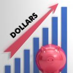 Raising Dollars, Usd Chart Shows American Progress Stock Photo