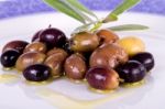 Plate With Olives Stock Photo