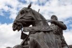 Statue Of Harry Hotspur At Alnwick Castle Stock Photo