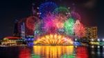 Firework Display In Singapore Stock Photo