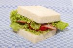 Sandwich With Paio Sausage Stock Photo