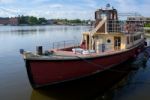 Traditional Tourist Boat Moored On Oulton Broad Stock Photo