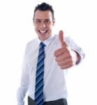 Businessman Showing Thumb Up Stock Photo