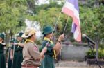 Student 11-12 Years Old, Scout Assembly, Teepangkorn Scout Camp In Samut Sakhon Thailand Stock Photo