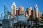 View Of New York New York Hotel In Las Vegas Stock Photo