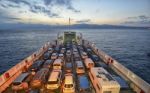 Full Ferry Crossing The Channel Stock Photo