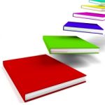 Mulircolored Books Flying Stock Photo