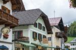 Green Painted Building And Shop In St Wolfgang Stock Photo