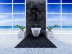 3d Toilet Interior Design Stock Photo