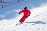 Deogyusan,korea - January 1: Skier Skiing On Deogyusan Ski Resort In Winter,south Korea On January 1, 2016 Stock Photo