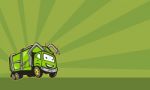 Waste Collection Garbage Rubbish Truck Cartoon Stock Photo