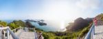 Panorama Sunrise At Mu Ko Ang Thong Stock Photo