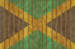 Wooden Jamaican Flag Stock Photo