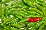 Floating Chillies Stock Photo