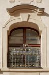 Ornate Balcony Near Wenceslas Square In Prague Stock Photo