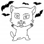 Sg171005-cartoon Scary Cat- Sketch Stock Photo