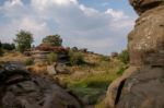 Scenic View Of Brimham Rocks In Yorkshire Dales National Park Stock Photo