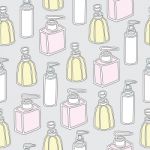 Seamless Pattern Of Purfume Bottles Illustration Background Stock Photo