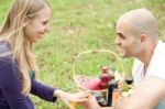 Woman Very Happy For The Gift Presented By Her Husband Stock Photo