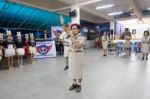 Student 9-10 Years Old, Scout Assembly, Scout Camp In Bangkok Thailand Stock Photo