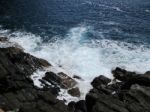 Waves Crashing On The Rocks E Stock Photo