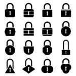 Lock Icon Set.  Illustration Stock Photo