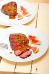 Green Peppercorn Beef Filet Mignon Stock Photo