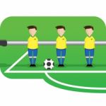 Cartoon Table Football Team Brazil Stock Photo