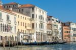 Gondolas Moored In Venice Stock Photo