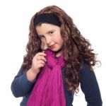 Little Girl With Ice Cream Stock Photo