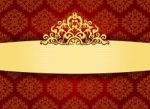 Golden Frame With Pattern Wallpaper Stock Photo