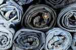 Stack Of Blue Jeans Stock Photo