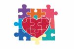 Puzzle Heart Stock Photo