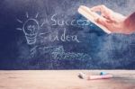 Success Concept Hand Drawn On Blackboard Stock Photo